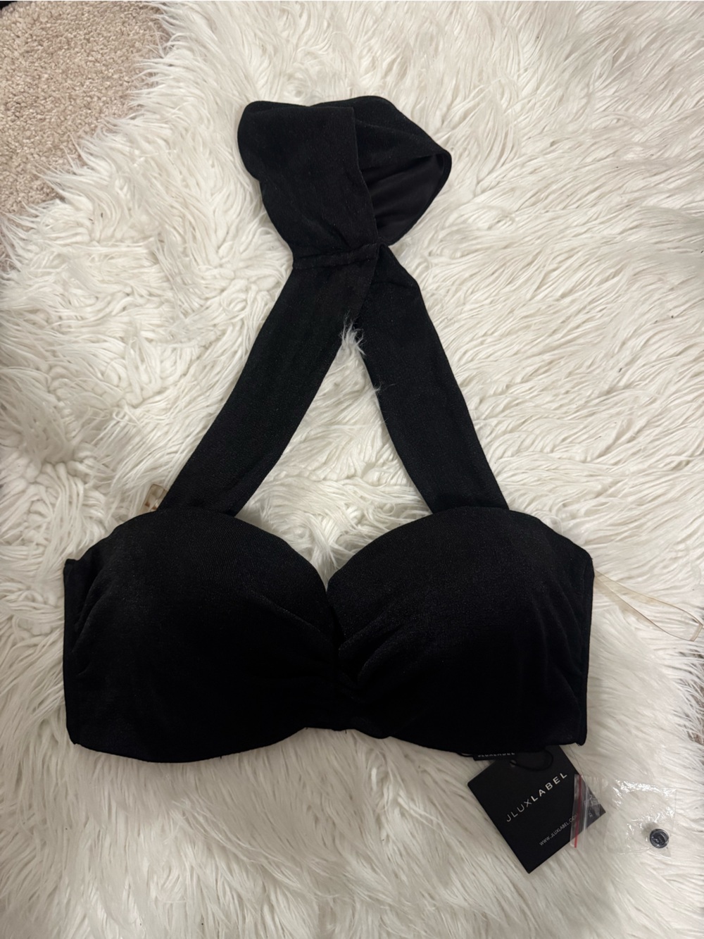 JLuxLabel Black Katalina Choker Bralette